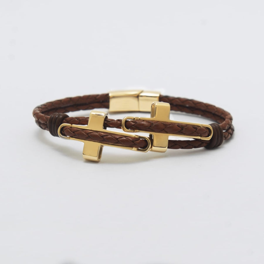 Crosses  Leather Gold