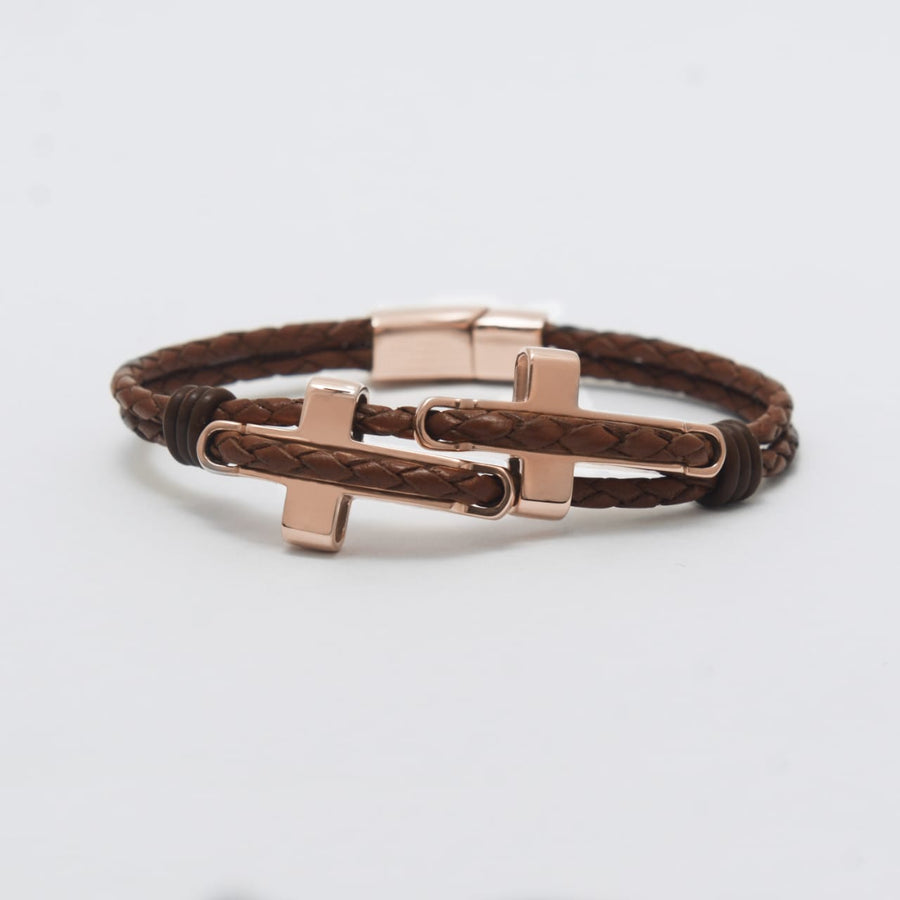 Crosses Leather Rose Gold