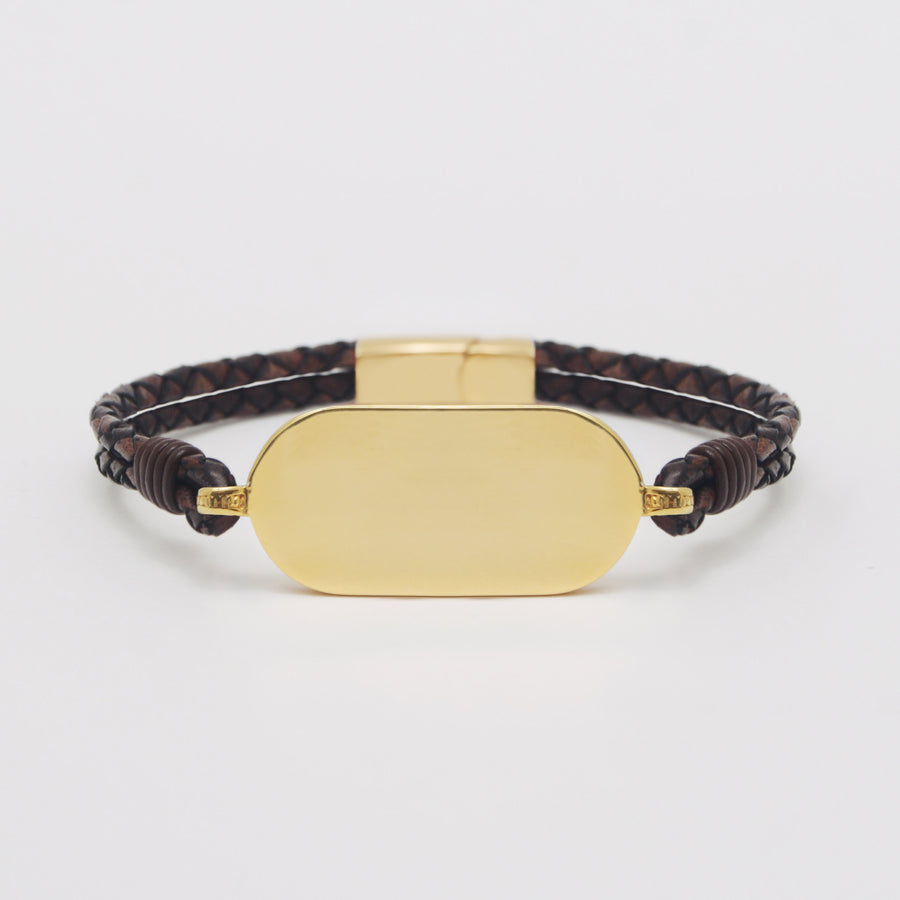 Military Tag Leather Gold