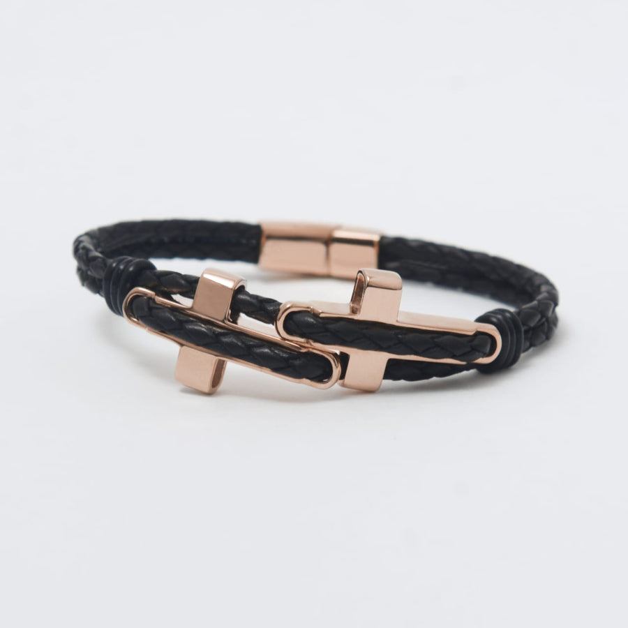 Crosses Leather Rose Gold