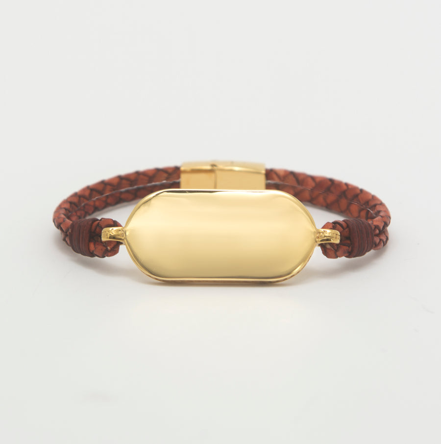 Military Tag Leather Gold