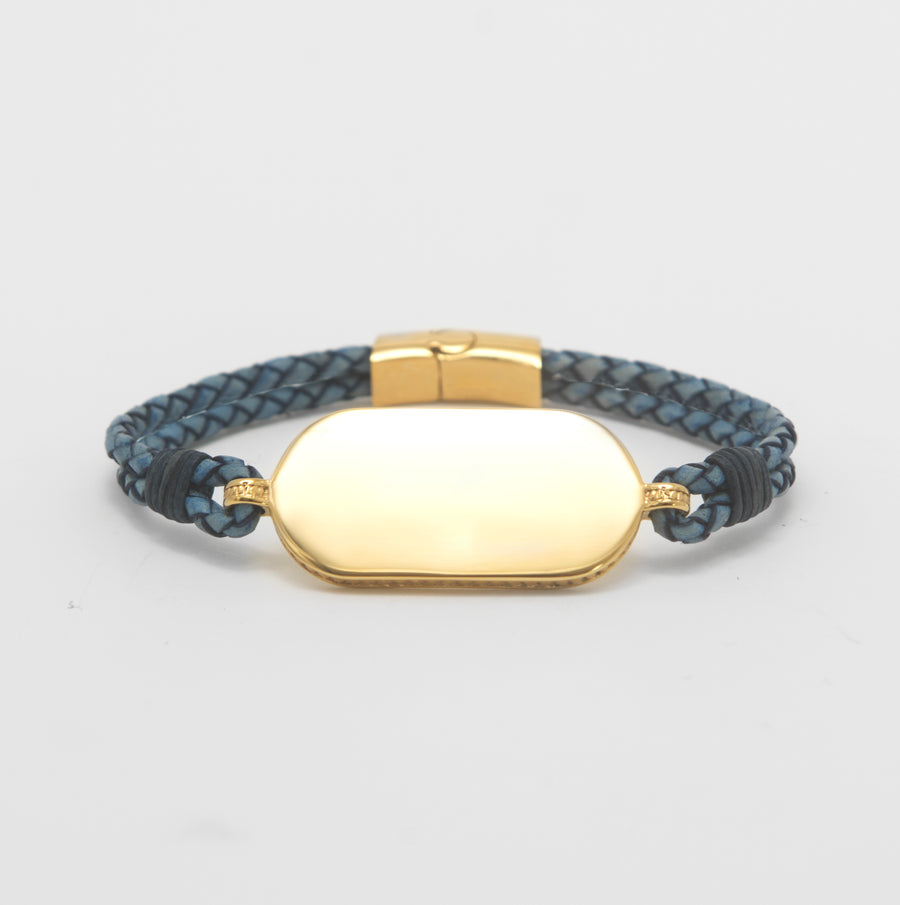 Military Tag Leather Gold