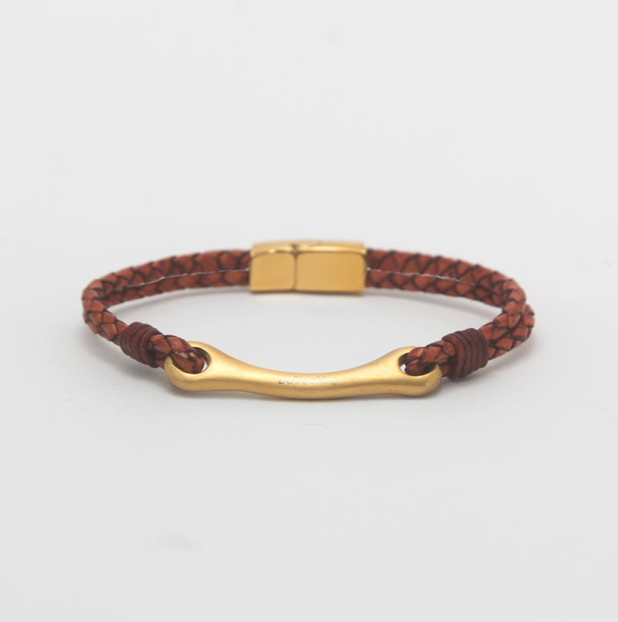 Horse Bit Leather Gold