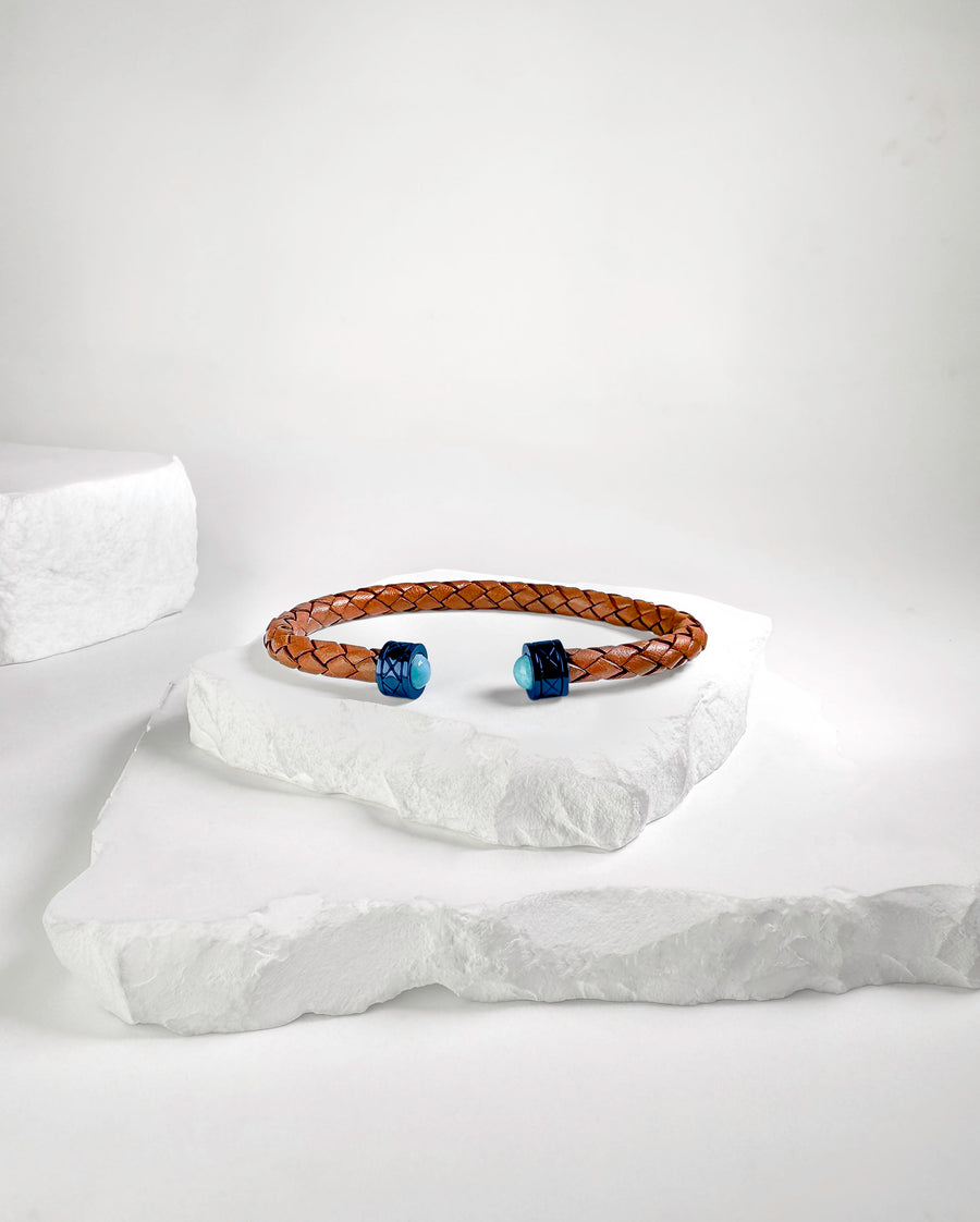 Cuff Rombo Larimar & Blue