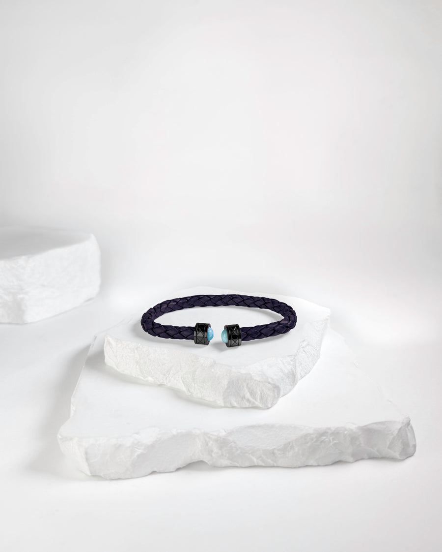 Cuff Rombo Larimar & Blue
